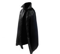 Capa Superheroe Superheroina para Adolescente y Adulto Hombre Mujer Satin con Brillo Super-man Bat-man Flash (M/140CM, Capa Satin con Cuello Negro)