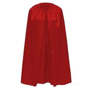 Capa Superheroe Superheroina para Adolescente y Adulto Hombre Mujer Satin con Brillo Super-man Bat-man Flash (Capa Satin Rojo, S/90CM)