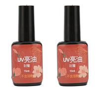 Capa superior de uñas transparente resistente al desgaste resistente a los arañazos capa superior a prueba de fugas para esmalte de uñas 2 piezas 15 ml sellador protector de