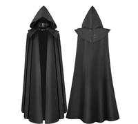 Capa unisex con capucha, capa con capucha para Halloween, para adultos, abrigo de brujo, chaqueta gótica, disfraz medieval, capa pirata para fiesta de Halloween, S-5XL