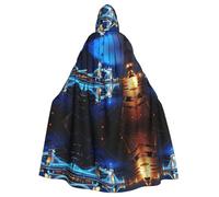 Capa unisex con capucha del Puente de la Torre de Londres, misterioso renacentista, para Halloween, Navidad, cosplay, fiesta, capa para adultos