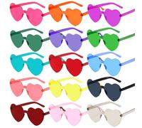 Capaneus 15 Pares Gafas De Corazón, Gafas De Fiesta Para Niños Y Adultos, Gafas De Sol Multicolor Con Forma De Corazón Para Cumpleaños, Despedida De Soltera, Carnavales, Halloween, Navidad Y Viajes