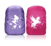 Capaneus 2 Piezas Funda Impermeable Mochila, 35L Niños Mochila Escolar Funda Impermeable, Reflectante Protector Mochila Impermeable, Rain Cover Backpack para Exterior, Camping, Senderismo, Viajes