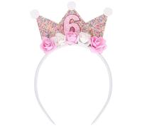 Capaneus 6 Juguetes de Fiesta para Niños, 6 Años Corona Cumpleaños, Corona Cumpleaños Niña, 6 Años Decoracion Cumpleaños, Corona Princesa Niña