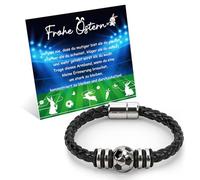 Capaneus Ostergeschenke Kinder Fußballarmband für 5 6 7 8 9 10 11 12 Jahre Jungen,Fussball Geschenke Jungen,Ostern Geschenke Fußball Armband für Jungs,Lederarmband Fußball Geschenk