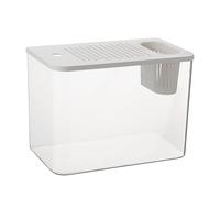 Caparazón transparente para tortugas - pequeño cuenco para peces, hábitat de acuario, acuario de cría | -Contenedor para mascotas para tortugas, caja de peces decorativa, configuración compacta de