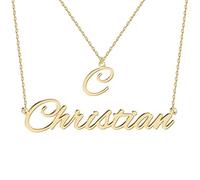 Capas Collar Nombre Personalizado Gargantilla Collar Colgante Ajustable corazón Luna Gargantilla Collar de Cadena de Múltiples Capas Conjunto Ideas de Regalos de Cumpleaños Para Mujeres,Niñas,mamá