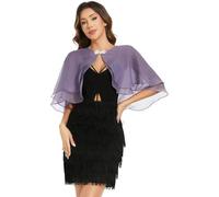 Capas De Gasa para Mujer, Boleros Festivos, Chales De Verano Transparentes, Ligeros y Suaves, Elegantes para Bodas, Bufandas, Chales para Vestidos, Morados, Talla Única, Tallas Xs-3Xl