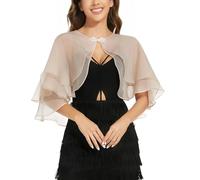 Capas De Gasa para Mujer, Boleros Festivos, Chales De Verano Transparentes, Ligeros y Suaves, Elegantes para Bodas, Bufandas, Chales para Vestidos, Color Piel, Talla Única, Tallas Xs-3Xl