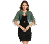 Capas De Gasa para Mujer, Boleros Festivos, Chales Transparentes De Verano, Ligeros y Suaves, Elegantes para Bodas, Bufandas, Chales para Vestidos, Verde, Talla Única, Tallas Xs-3Xl