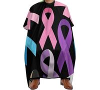 Capas Para Peluqueria Arte Con Lazos Para Concientizar Sobre El Cáncer Ajustable Capas De Peluquería Salones Capa Cortar Pelo Para Cortes Y Colores Barberías Peinado 140X168Cm