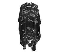 Capas Para Peluqueria Arte De Fórmulas Matemáticas Negras Profesional Barbers Cape Antiestático Capa De Barbero Para Peinado Barberías Cortes Y Colores 140X168Cm