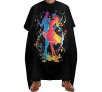 Capas Para Peluqueria Bailarines Bailando Al Son De La Música Capa De Barbero Salones Bata De Peluquería Profesional Capa Cortar Pelo Para Cortes Y Colores Familia 140X168Cm