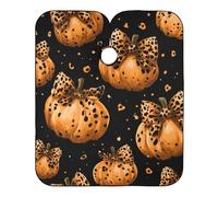 Capas Para Peluqueria Calabazas De Halloween Con Lazos Y Manchas De Leopardo Impermeable Capas De Peluquería Ajustable Capa Cortar Pelo Para Cortes Y Colores Familia Peinado 140X168Cm