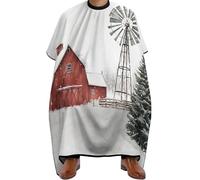 Capas Para Peluqueria Granero De Invierno Y Molino De Viento Salones Barbers Cape Antiestático Bata De Peluquería Para Familia Cortes Y Colores 140X168Cm