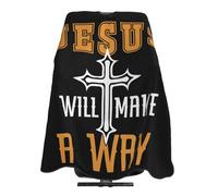 Capas Para Peluqueria Jesús Cristianismo Cruzado Vintage Impermeable Capas De Peluquería Antiestático Capa De Barbero Para Barberías Cortes Y Colores 140X168Cm