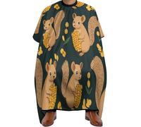 Capas Para Peluqueria Las Ardillas Comen Maíz Ajustable Bata De Peluquería Coloración Barbers Cape Para Uso En Estudio Familia 140X168Cm