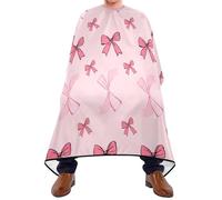 Capas Para Peluqueria Lazos Rosas Capa Cortar Pelo Impermeable Bata De Peluquería Coloración Capa De Barbero Para Uso En Estudio Barberías 140X168Cm