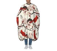Capas Para Peluqueria Mariposa Cardenal En Una Rama De Cerezo En Flor Ajustable Bata De Peluquería Impermeable Capas De Peluquería Para Familia Uso En Estudio 140X168Cm
