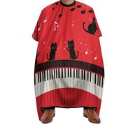 Capas Para Peluqueria Música De Gatos Y Piano Profesional Bata De Peluquería Permanente Capa Cortar Pelo Para Cortes Y Colores Barberías 140X168Cm
