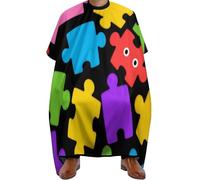 Capas Para Peluqueria Patrón Colorido De Concientización Sobre El Autismo Ajustable Capas De Peluquería Antiestático Barbers Cape Para Cortes Y Colores Peinado Uso En Estudio 140X168Cm