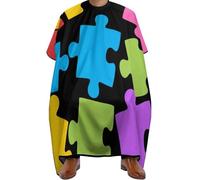 Capas Para Peluqueria Patrón Colorido De Concientización Sobre El Autismo Impermeable Bata De Peluquería Coloración Capa Cortar Pelo Para Peinado Uso En Estudio Cortes Y Colores 140X168Cm