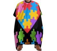 Capas Para Peluqueria Patrón Colorido De Concientización Sobre El Autismo Salones Capas De Peluquería Impermeable Capa Cortar Pelo Para Familia Peinado Cortes Y Colores 140X168Cm