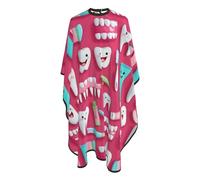 Capas Para Peluqueria Patrón De Dientes De Odontología Permanente Barbers Cape Impermeable Bata De Peluquería Para Cortes Y Colores Barberías Uso En Estudio 140X168Cm