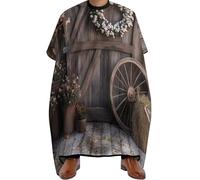 Capas Para Peluqueria Puerta De Granero Rústica Con Corona Permanente Barbers Cape Profesional Capa Cortar Pelo Para Cortes Y Colores Familia 140X168Cm