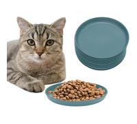CAPASTEC 10 Pcs Cuenco Plano para Gatos Comida para Gatos Cuenco de Alimentación Plato para Gatos Cuenco Redondo de Alimentación para Gatos Cuenco para Gatos de Patas Cortas Azul Profundo