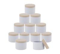 CAPASTEC 12 Pcs Latas para Velas Lata para Vela de 4oz con Tapas 2.05"x2.56" Blanco