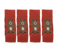 CAPASTEC 4 Piezas Calentadores de Patas para Perros Invierno Suaves y Cálidos Calcetines de Pata para Perros Protección de Articulaciones Adecuados Rojo Anaranjado M