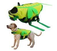 CAPASTEC Adjustable Dog Life Vest, Dragonfly Shape Dog Life Vest for Swimming Boating, Dog Life Vest with Rescue Handle and Buckle, M, Green
