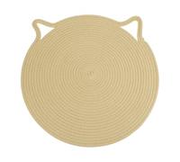 CAPASTEC Alfombra Rascador para Gatos, Almohadilla Rascadora de Cuerda de Algodón, Cat Scratcher Horizontal Redonda para Suelo, Protector de Muebles, Beige 50cm