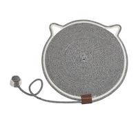 CAPASTEC Alfombra Rascador para Gatos con Bola, Almohadilla Rascadora de Cuerda de Algodón, Cat Scratcher Horizontal Redonda para Suelo Gris 50cm