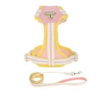 CAPASTEC Arnés para Perros Sin Tirón con Correa De 1.4m Ajustable para Mascotas con Acolchado Suave Reflectante Sin Estrangular con Mango De Control Fácil M Rosa