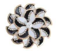 CAPASTEC Broche Vintage Elegante Único De Moda Con Cristales Pin Insignia Accesorios Joyería Regalos Cristal Tallado Negro Y Blanco Estilo D