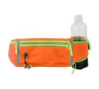 CAPASTEC Cinturon Running con Portabotellas Riñonera Running para Correr Deportiva Impermeable con Cierre Cremallera, Correa Ajustable y Reflectante para Viaje al Aire Libre, Naranja