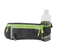 CAPASTEC Cinturon Running con Portabotellas Riñonera Running para Correr Deportiva Impermeable con Cierre Cremallera, Correa Ajustable y Reflectante para Viaje al Aire Libre, Gris