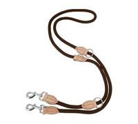 CAPASTEC Correa Ajustable para Perros, Correa De Hombro De Nylon Robusta para Perros Medianos A Grandes, Correa Doble con 2 Mosquetones, Correa Multifuncional, Marrón