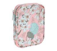 CAPASTEC Estuche de Ganchillo Estuche de Agujas de Tejer Bolsa Organizadora con Cremallera y Bolsillos de Red para Varios Ganchillos y Accesorios de Tejer Rosa Verde