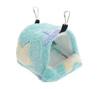 CAPASTEC Hamaca para Hámster Cama Cálida con Ganchos Patrón De Estrella Escondite Cueva para Hámsters Ratas Erizos 10X10X8cm Azul