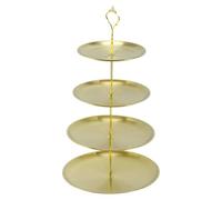 CAPASTEC Soporte Para Cupcakes De 4 Niveles, Soporte Para Pastelitos, Torre Redonda Para Pastelitos Con Bandejas Para Servir En Capas Para Donas Frutas, Color Dorado