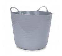 Capazo Cubo para Uso alimentario, decoracion, colada. Contenedor fabricado con Polietileno Resistente 26 litros Diámetro Inferior: 40cm, Altura: 30cm (Gris)