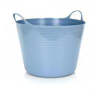 Capazo Cubo para Uso alimentario, decoracion, colada. Contenedor fabricado con Polietileno Resistente 26 litros Diámetro Inferior: 40cm, Altura: 30cm (Azul)