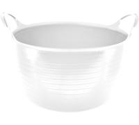 Capazo de plastico diponibles. Ideal para Uso en tareas de recolección, construcción, Vendimia, almacenaje...Gran Resistencia. (Blanco, 14L)