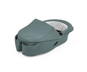 Capazo Stokke Xplory X, Verde Azulado - Forro interior suave, colchón transpirable y dos bolsillos de fácil acceso