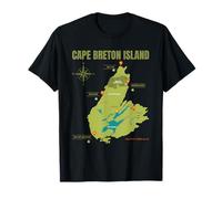 Cape Breton Island, Nueva Escocia Canadá - mapa con ubicaciones Camiseta