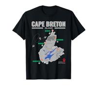 Cape Breton Island, Nueva Escocia Canadá - Mapa con ubicaciones Camiseta