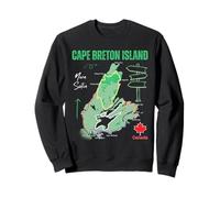 Cape Breton Island, Nueva Escocia Canadá - Mapa con ubicaciones Sudadera